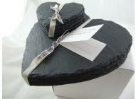 HANDCUT SLATE HEART PLACEMATS &amp; COASTERS (12 PIECE)