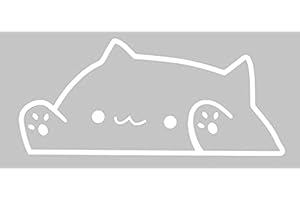 Desconocido Cut Vinyl Sticker Bongo Cat 15 x 6.5 cm (White)