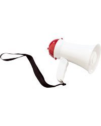 infactory Unisexe - Adulte PE-3892 Megafone : Mini Mégaphone 5W RMS (Amplificateur Vocal), Blanc, 1