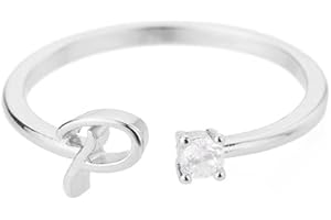 Bungsa® RING mit Buchstaben silber mit Kristall aus Metall - biegbarer Fingerring/Zehenring Toering für Damen, Kinder & Herren - A B C D E F G H I J K L M N O P Q R S T U V W X Y Z