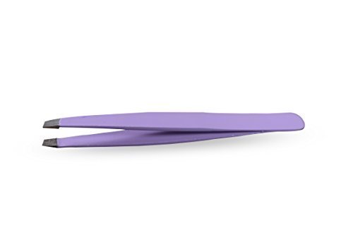 Top-Quality Eyebrow Tweezers, Slanted, Hair Removal Tweezers Slant Tip - Stainless Steel (Lilac)