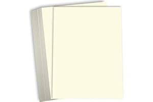 Hamilco Cream Colored Cardstock Thick Paper - 8 1/2 x 11" Heavy Weight 100 lb Cover Card Stock for Printer - 50 Pack