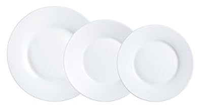 Luminarc 9123664 – Service de table 18 pièces Blanc Alizee Luminarc, couleur blanc, 29.2 x 14 x 28.5 cm
