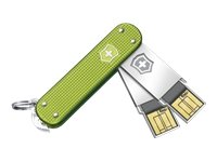 Victorinox Slim DUO - Tarjetas de memoria (2 x 64 GB), dise&ntilde;o de navaja suiza verde verde 2 x 64 GB