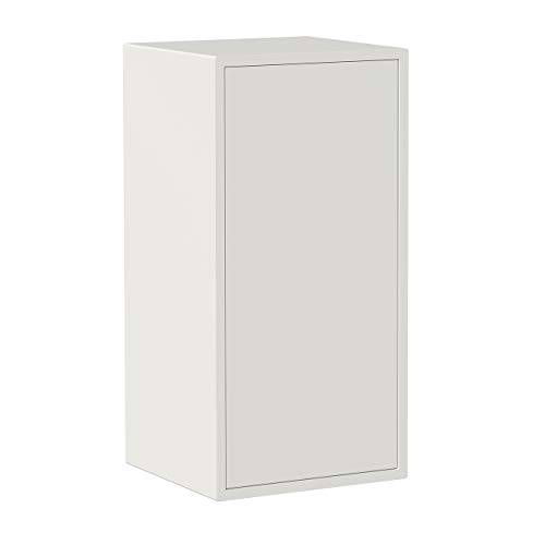 Iconico Home QBE Cubo da parete, 1 ripiano, con anta apertura a pressione, Ingresso, Soggiorno, Camera da letto, Cameretta ragazzi, Studio, 37,5x35xh75 cm, Bianco