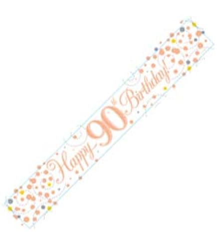 Palloncino Per 60° Compleanno Oro Rosa Glitz - Unique Party 84905 - 45 Cm, A Forma Di 60 Con Pois - In Alluminio - 3