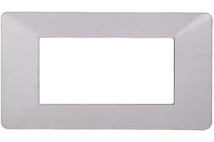 ELECTRON 1 Placca, 4 moduli/posti, Compatibile Con Vimar Plana, colore bianco bianca, Placche In plastica di alta qualità, 100% compatibile con i supporti e i moduli originali