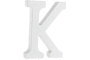 Yuna Legno Lettere A-Z Retro Fai da Te Decorazione per la casa caffetteria Abbigliamento Negozio Feste di Matrimonio Bianco, Altezza 11 cm, Legno, White, Large (K)