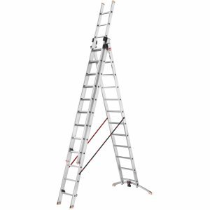 Preisvergleich Produktbild Hailo Alu-Kombileiter ProfiLine trio 3-Teilig 3x12 Sprossen