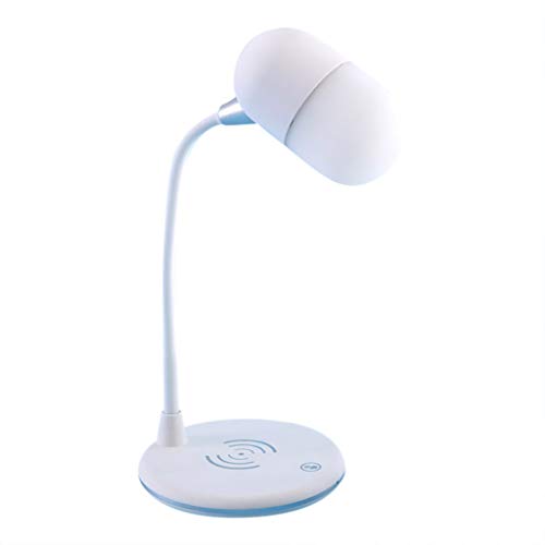 Preisvergleich Produktbild Amalls L4 Intelligenter Bluetooth-Lautsprecher,LED Bluetooth Audio Licht Handy Kabellose Ladeaugenlampe Kreatives Geschenk Dreifarbige Beleuchtung Licht Intelligente Stromversorgung (Weiß)