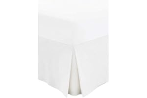 Comfy Nights 100% Egyptian Cotton PLEATED VALANCE Extra Soft Hotel Quality Fitted Sheet (Super King, White)