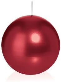16 Ball Candles Ø 60 mm Dark Red, Burning duration 10 hrs, Candles for Event, Party, Wedding, Christening, Advent, Christmas, Decoration