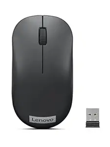 Lenovo 130 Wireless Compact Mouse, 1K DPI Optical sensor, 2.4GHz Wireless NanoUSB, 10m range, 3button(left,right,scroll) upto 3M left/right clicks, 10 month battery, Ambidextrous, Ergonomic GY51C12380