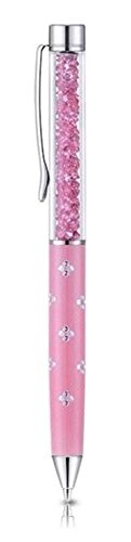 Qualitäts-Kugelschreiber mit Swarovski-Kristallen. FREIE NACHFÜLLUNG (ROSA)