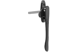 JAKMET Poignée de Fenêtre Poignée de fenêtre d'écran de fenêtre à battants en alliage d'aluminium poignée de porte pliante en acier carré plat mince (Color : BLACK)