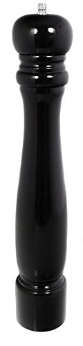 Pfeffermühle aus Holz in Schwarz / Naturholz- Keramikmahlwerk – Höhe: ca. 40 cm – Elegantes klassisches Design (Schwarz) - 6