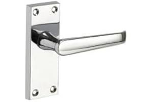 Golden Grace Classic Victorian Straight Lever Latch Door Handles Chrome Finish Perfect for Adding a Subtle Traditional Touch to Your Home.