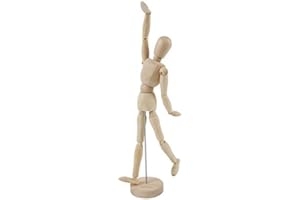 KAIAIWLUO Gliederpuppe,8 Zoll Holz Mannequin Modellpuppe mit Menschlichem Körper zum Zeichnen mit Ständer Kunst-Mannequin Flexibler Mannequin für Desktop-Dekoration Kunstwerke