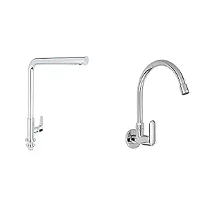 KOHLER Aleo+ Deck-Mount Cold Only Kitchen Faucet+Kohler Kumin Wall Mounted Kitchen Faucet (Cold only) (99482IN-4-CP)