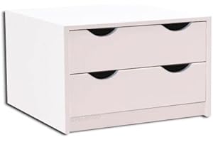 arelwood . com - Cajonera para Armario, Montada, Frente Media Luna, Color Roble Espejo, 70 cm Ancho x 45 cm Fondo - 2 Cajones 16 cm. Alto 40,8 cm. Entrega A PIE DE Calle