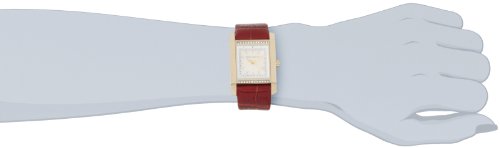 French Connection Ladies Brown Strap Watch With Square Stone Set Gold Case CD92.14FCX
