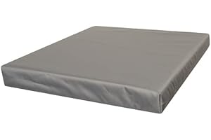 AMANSTYLE LTD 100% Waterproof Garden Bench Cushion 2/3/4 Seater Outdoor Long Bench Seat Pad for Lawn & Garden, Patio, Office, Coffee Shop with Removable Cover (Grey, 50cm x 50cm x 6 cm thick)