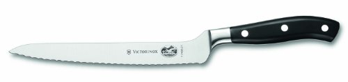 Victorinox Küchenmesser Brot und Allzweckmesser Wellenschliff geschmiedet Geschenkbox 21 cm, 7.7433.21G