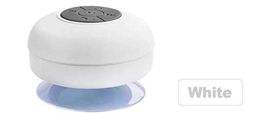 Preisvergleich Produktbild JINRU Mini Bluetooth Lautsprecher - Tragbarer Lautsprecher Lauter Stereo Sound, Rich Bass, Wasserdicht, 4-5 Stunden Spielzeit, Saugnapf, Badezimmer Kann Verwendet Werden,White