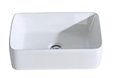 [Adecuado para grifos de encimera]: este fregadero de cerámica blanca para el lavabo del baño es adecuado para el grifo de encimera, pero no viene con un grifo y una tapa, se debe comprar por separado. Además, el fregadero no tiene orificio de desbordamiento ni el orificio de la llave.