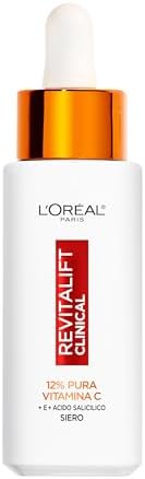 L'Oréal Paris Siero Viso 12% Pura Vitamina C, Per Pelle Più Luminosa e Pori Meno Visibili, Revitalift Clinical, 30 ml