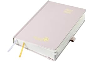 POPRUN Agenda 2025 2026 Dia Por Pagina 21,5 x 14,5 cm, Diaria 12 Meses de Ago.2025 a Jul.2026, Tapa Dura, Banda Elástica, 80 GSM Papel, Rosa Claro