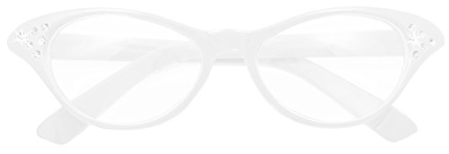 Fifties Cat Eye Brille Diamond - Tolles Accessoire zum 50er 60er Jahre Party Kostüm