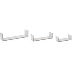 marque Atmosphera, créateur d'intérieur Kit 3 étagères murales Bord Blanc
