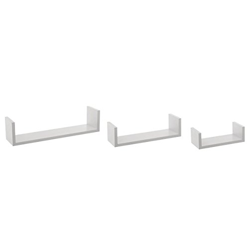 marque Atmosphera, créateur d'intérieur Kit 3 étagères murales Bord Blanc