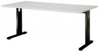 Height Adjustable Desk Series/65 – 85 cm H x 160 cm W x 80 cm D/Grey Table Top, (Base Color: Black