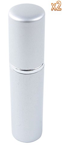 niceEshop(TM) 5ml Unisex Travel Perfume Aftershave Atomizer Atomiser Pump Spray Bottle (Silver,2PCs)