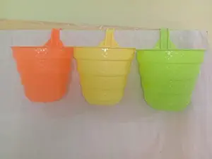 Shiv Gorakh International Hook Planters for Plants Railing Flower Pots, Balcony Railing Vertical Hanging for Home Gardening, Unbreakable,Multi Color