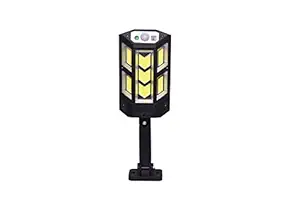 Kavya Solar Outdoor Motion Sensor Light with remote control, 100 Bright COB White LED Light, 3 Lighting Modes, Adjustable Solar Panel, Security Solar Powered Flood Lights for Outside Yard [ White Light ] (Yellow)