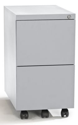 QUIPO Rollcontainer, Stahl – 2 Hängeregistraturen Tiefe 590 mm, basaltgrau – Beistellschrank Rollcontainer für Büro - 3