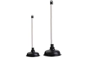 T&B ENTERPRISE 2 x Drain Plunger Set, Toilet Plunger with Strong Suction Performance Drain Sink Plunger Toilet Pump Unblocker, Strong Suction Rubber Cup with Strong Handle Drain Cleaner Easily Clear All Blocked