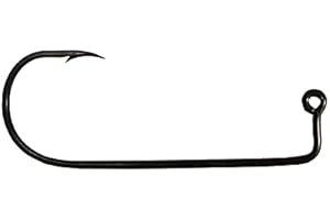 PHOENIX. 50 pièces hameçons, Crochets pêche, Jig hameçons, Crochet à Oeil, Sport, Jig Hook, Noir/Nickel (Noir/nickelé), Modèle 4534, Taille #10 - #6/0