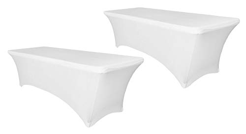 Event Linens - Manteles rectangulares de Lino de 1,8 m (2 Unidades) - Mantel de Licra Ajustable para Mesa de DJ, manteles de Boda, manteles rectangulares de Mesa, Mesa de Cocina - Mantel Rectangular