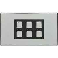 LightwaveRF Connected Light Switch, Triple Dimmer Wireless - iOS, iPhone and Android Smart Home Automation Control- Chrome