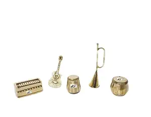 A V GIFTS AND HANDICRAFTS Brass Music Set Miniature/SHOWPIECE for Home Decor and Kids