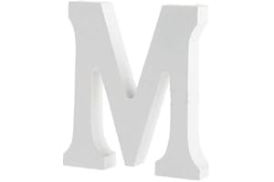 YUNA Legno Lettere A-Z Retro Fai da Te Decorazione per la casa caffetteria Abbigliamento Negozio Feste di Matrimonio Bianco, Altezza 11cm, Legno, White, Large (M)