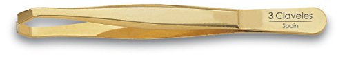 3 Claveles 12246 - Pinza depilar cangrejo 9 cm oro