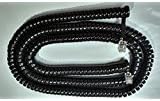 Fivetech Black Long Handset Coil Cord Phone Curly Spiral Receiver 40" (Made with 25' Ft of cord)