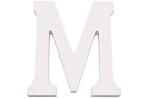 CABLEPELADO - Lettera M in legno, 11 cm, decorazione fai da te, personalizzabile, 3D, fondo bianco