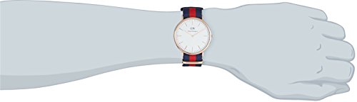Daniel-Wellington-Herren-Armbanduhr-Analog-Quarz-One-Size-wei-blaurot