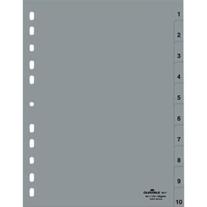 Preisvergleich Produktbild Durable 25 x Register A4 1-10 PP grau